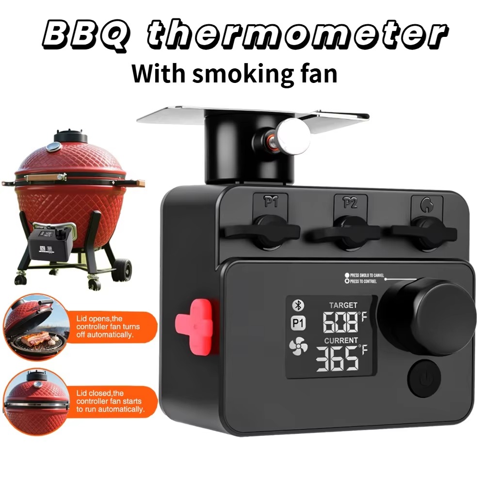 Electric Smoker Bbq - Wireless Bluetooth Meat Thermometer PID BBQ