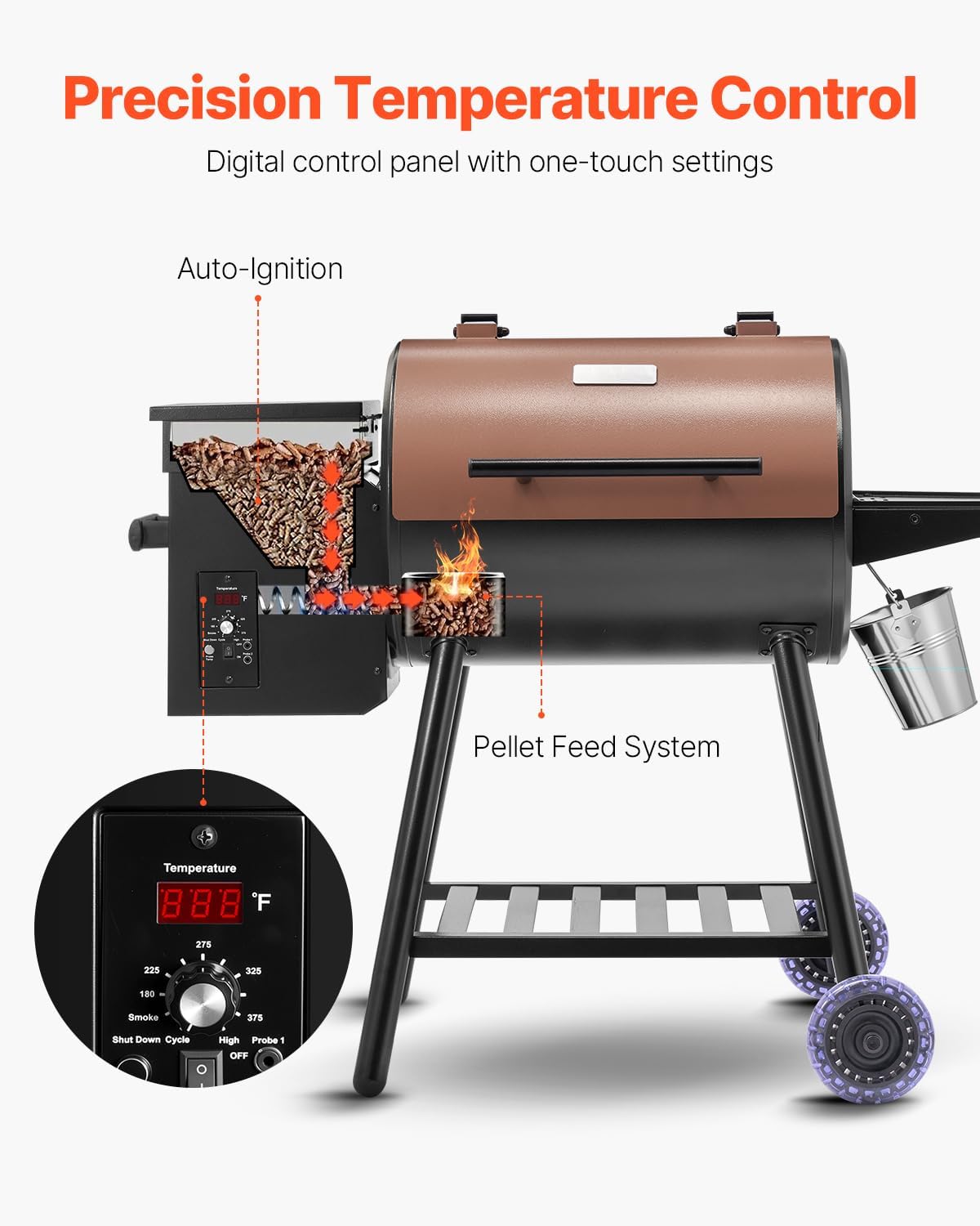 Wood Pellet Grill Smoker, 8 in - Electric Smoker Bbq 리뷰 및 가격