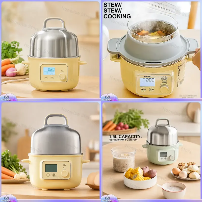 1.5L Electric Steamer Pot with - Kitchen Appliances Small 리뷰 및 가격