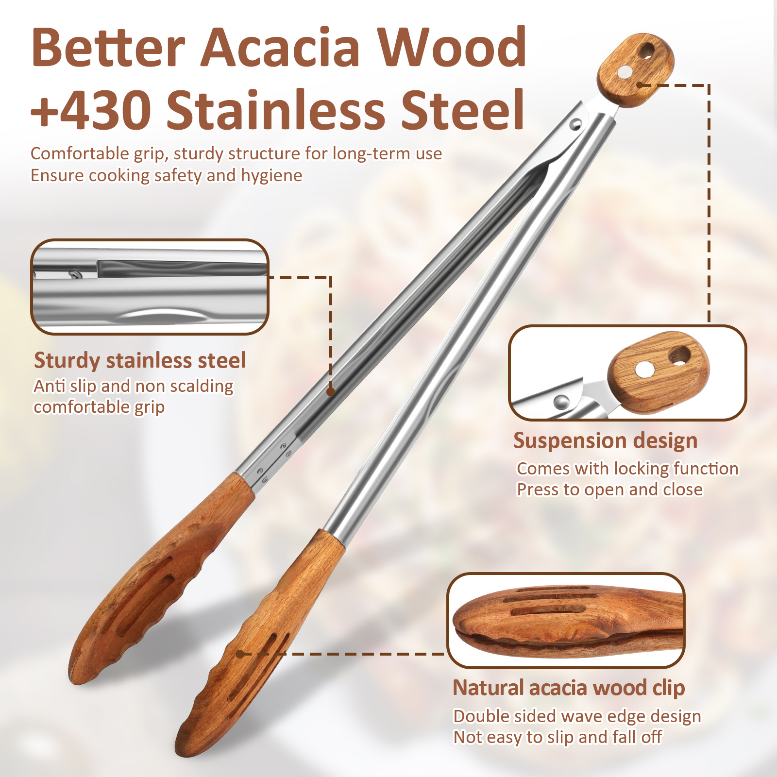 Wooden Kitchen Cooking Tongs B - Kitchen Appliances For Cooking 리뷰 및 가격