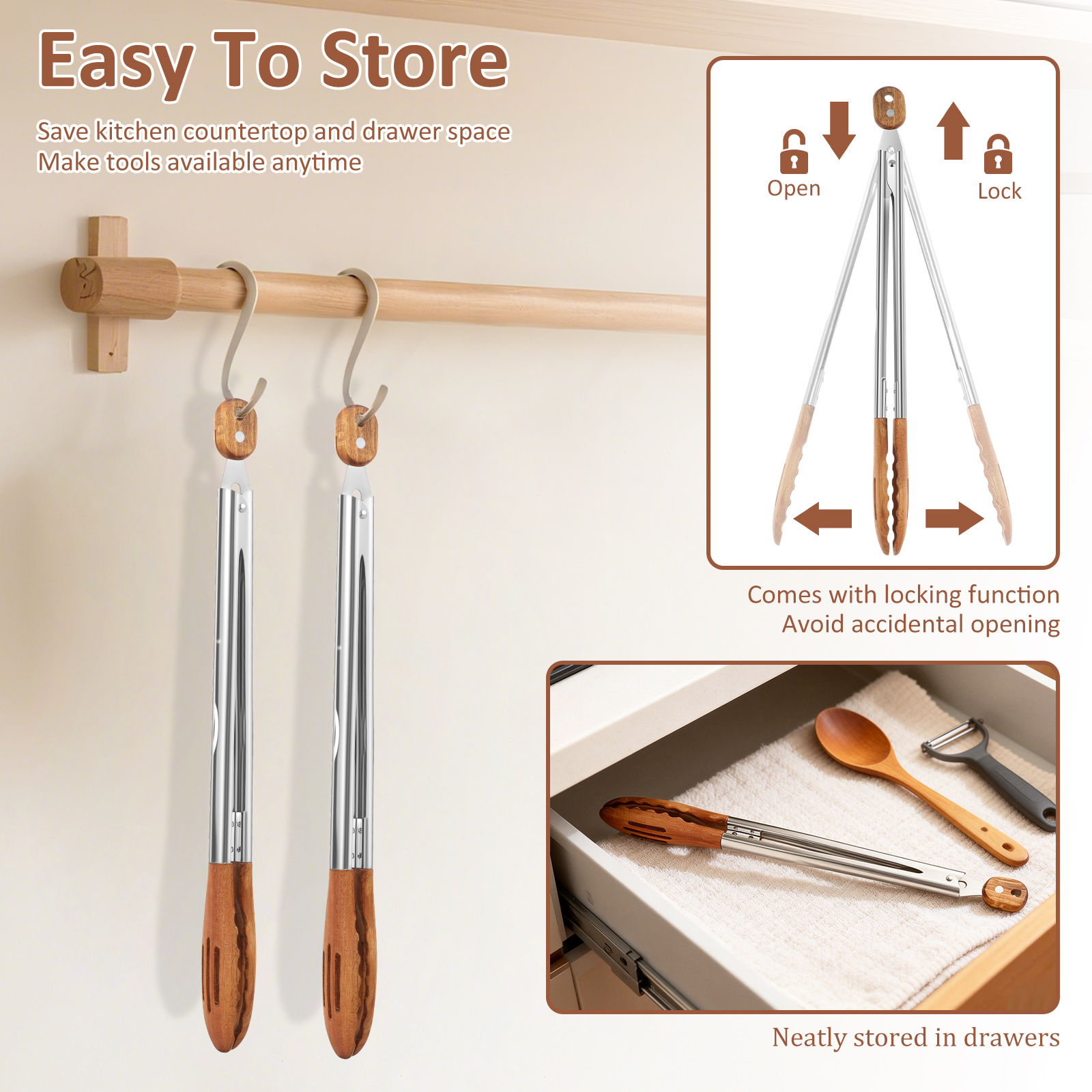 Wooden Kitchen Cooking Tongs B - Kitchen Appliances For Cooking 리뷰 및 가격