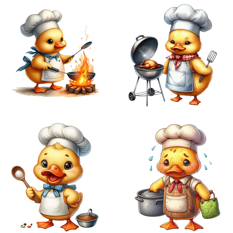 Cartoon Duck Chef Self-Adhesiv - Kitchen Appliances Design 리뷰 및 가격