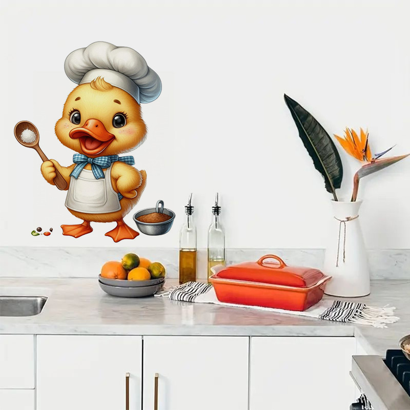 Cartoon Duck Chef Self-Adhesiv - Kitchen Appliances Design 리뷰 및 가격