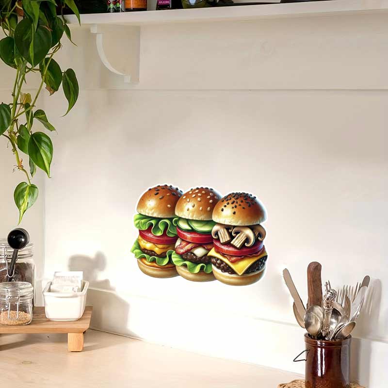 Tasty Hamburger Food Art Wall  - Kitchen Appliances Design 리뷰 및 가격